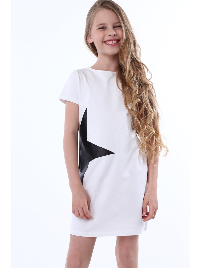 Dress with a star, white NDZ8245 - Online store - Boutique